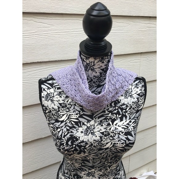 Scarf Crochet Handmade Glitter Lilac Purple Color Long Lightweight New W… - Picture 3 of 8